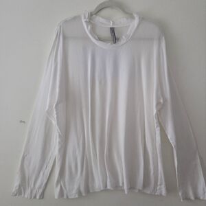 Cynthia Ashby White Thin Cotton Knit Top XL (Box3)